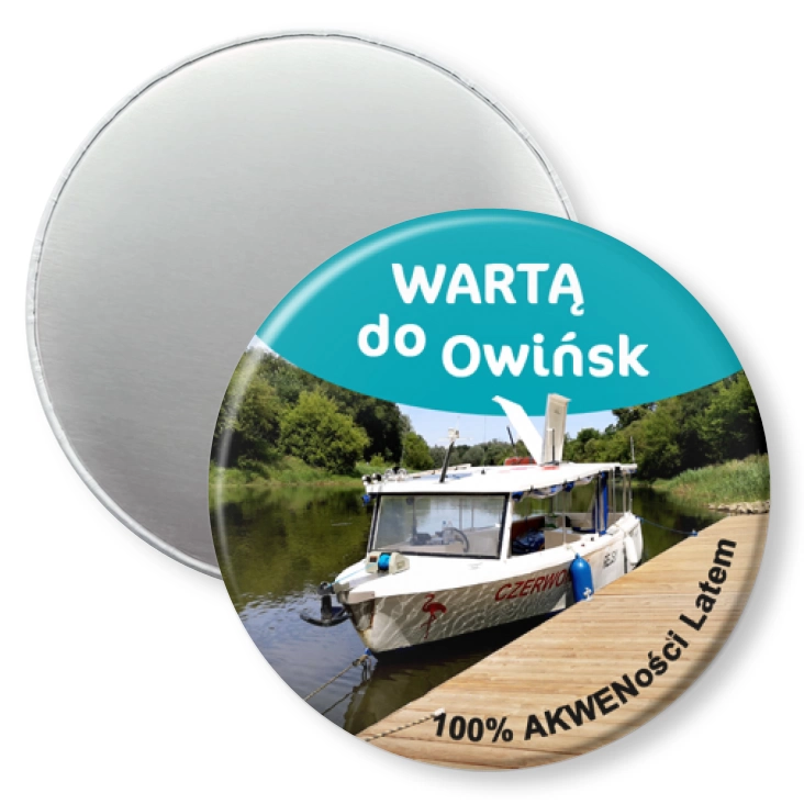 przypinka magnes Wartą do Owińsk