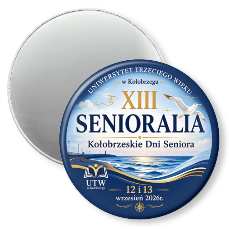 przypinka magnes Senioralia Kołobrzeg 2026