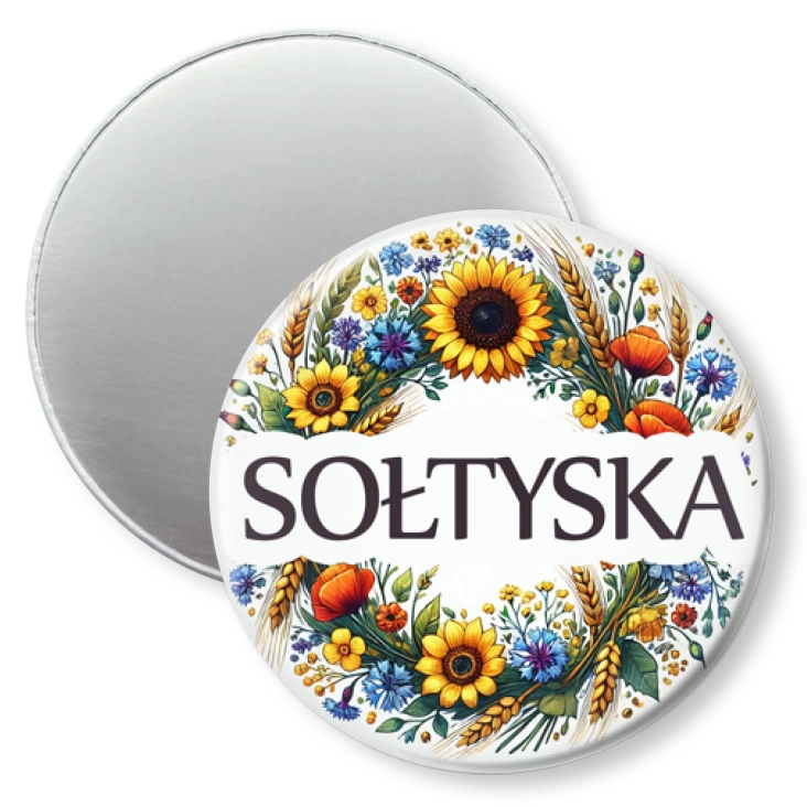 przypinka magnes Sołtyska polskie kwiaty polne