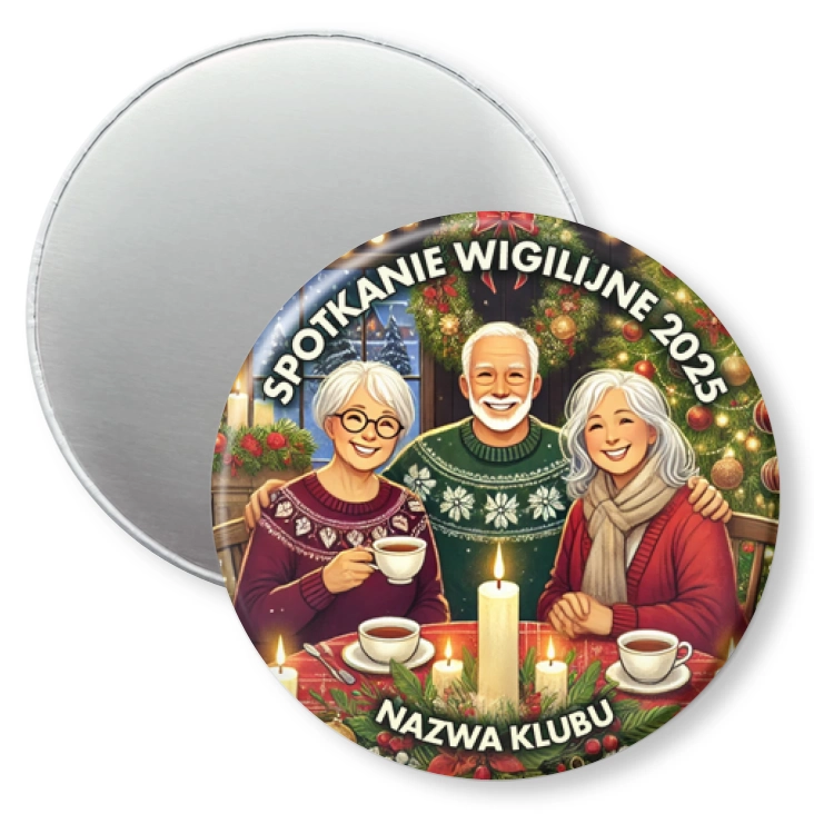 przypinka magnes Spotkanie wigilijne w klubie seniora