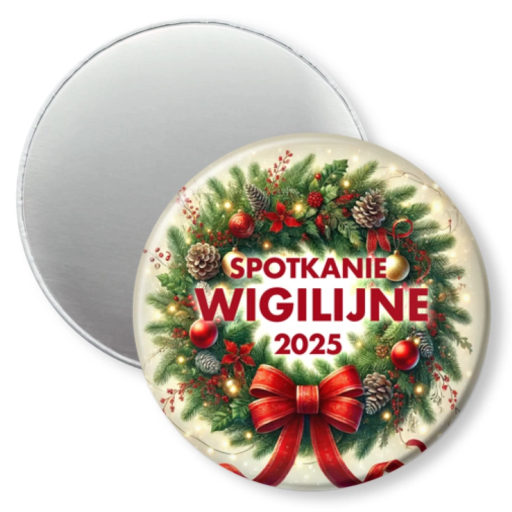 przypinka magnes Spotkanie wigilijne wieniec