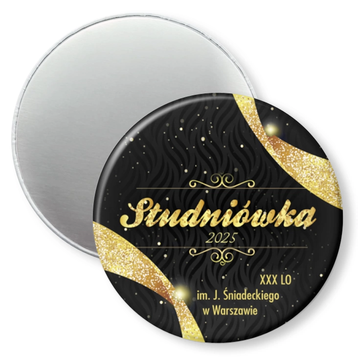 przypinka magnes Studniówka 2025 XXX LO w Warszawie