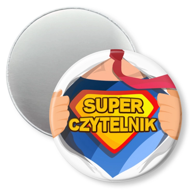 przypinka magnes Super czytelnik