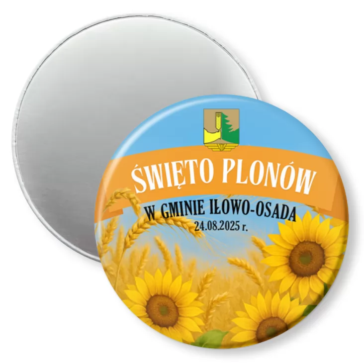 przypinka magnes Święto Plonów w gminie Iłowo-Osada