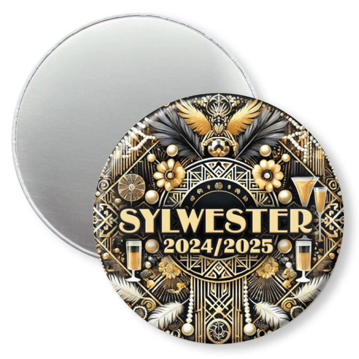 przypinka magnes Sylwester w stylu lat 20