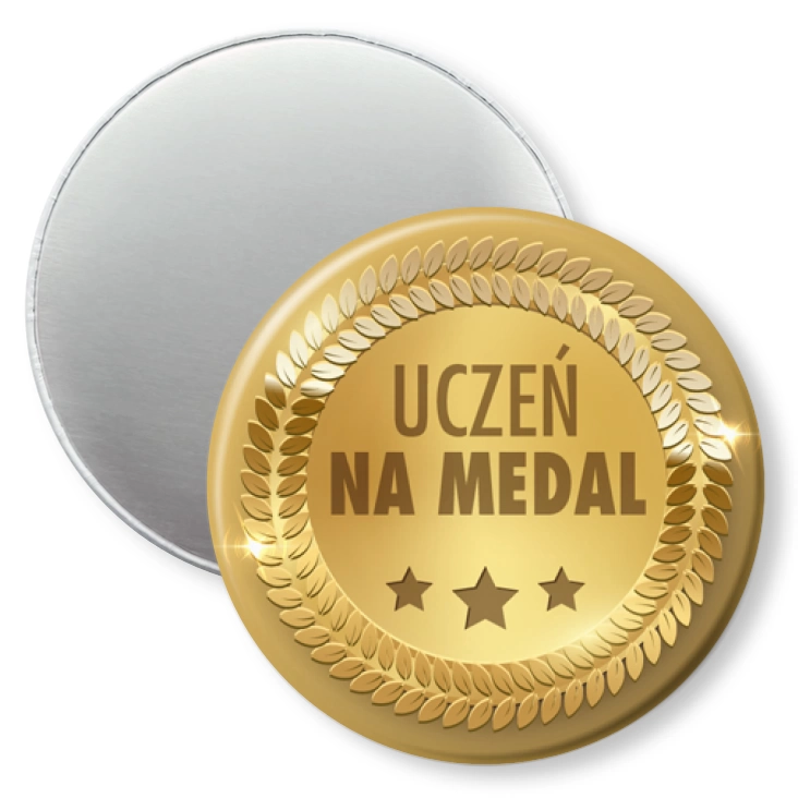 przypinka magnes Uczeń na medal złoty medal