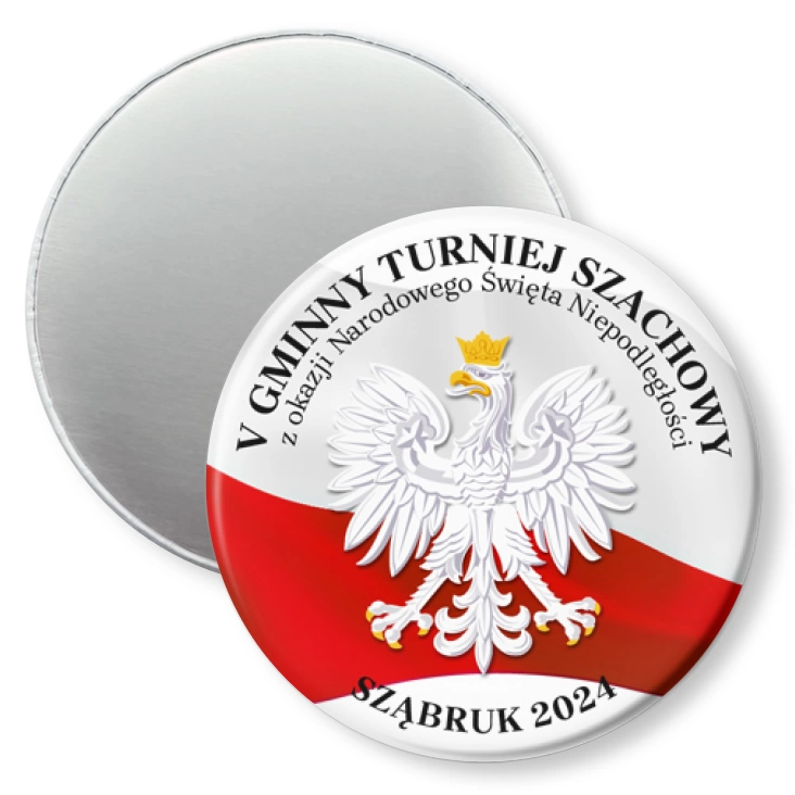 przypinka magnes V Gminny Turniej Szachowy z okazji Narodowego Święta Niepodległości
