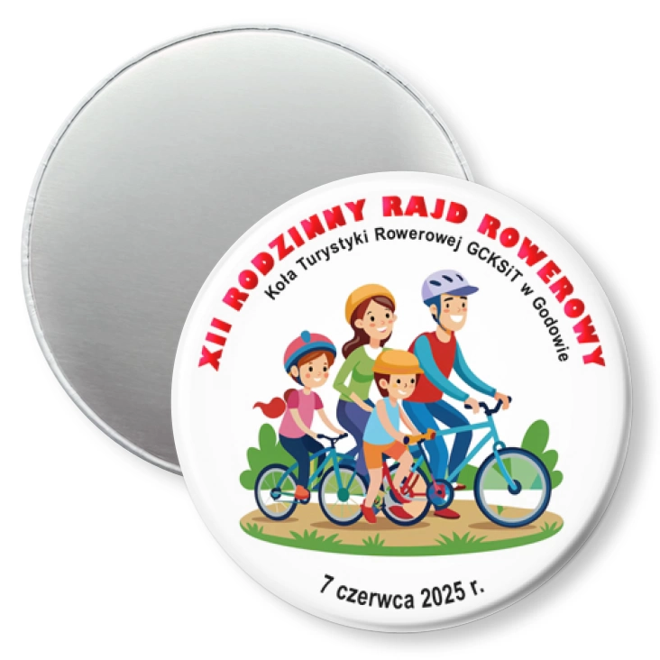 przypinka magnes XII Rodzinny Rajd Rowerowy 2025