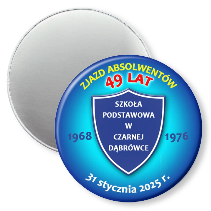 przypinka magnes Zjazd absolwentów po 49 latach SP w Czarnej Dąbrówce