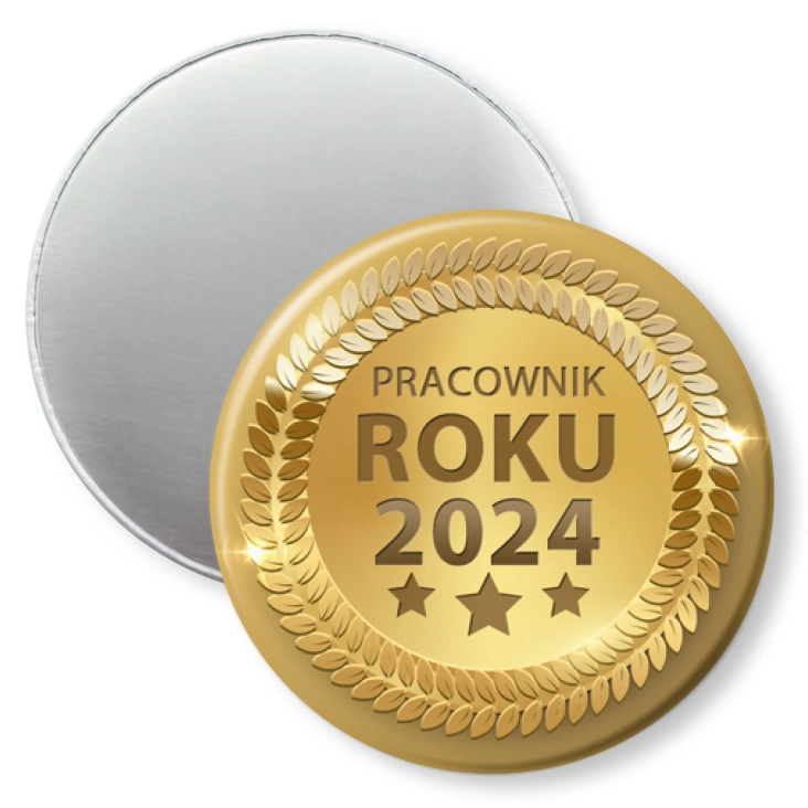 przypinka magnes Złoty medal pracownik roku