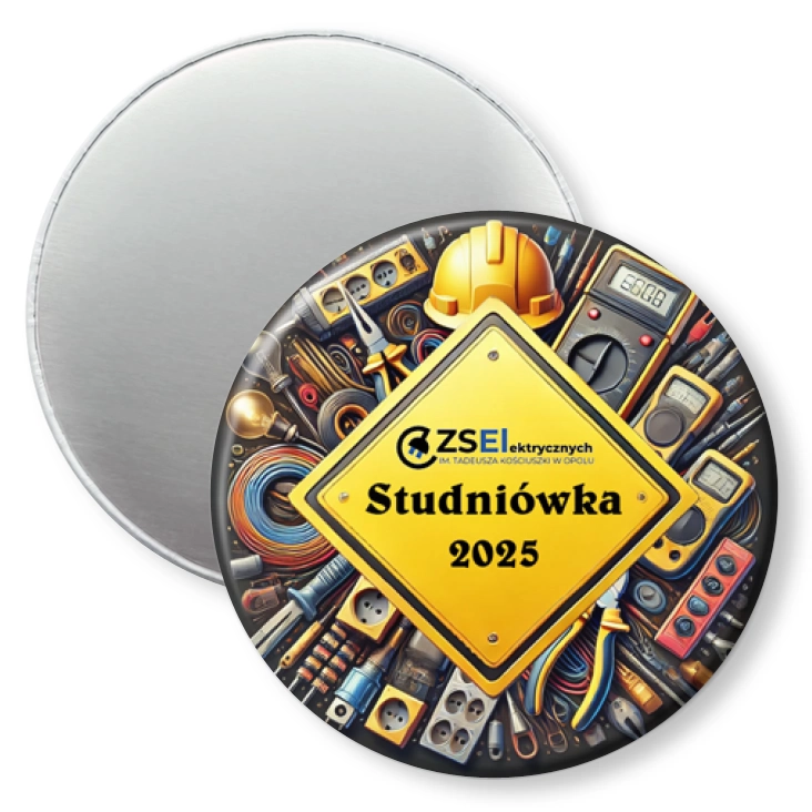 przypinka magnes ZS Elektrycznych w Opolu Studniówka 2025