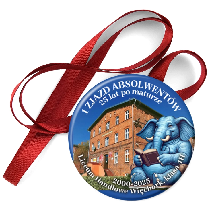 przypinka medal 1 zjazd absolwentów Liceum Handlowe Więcbork