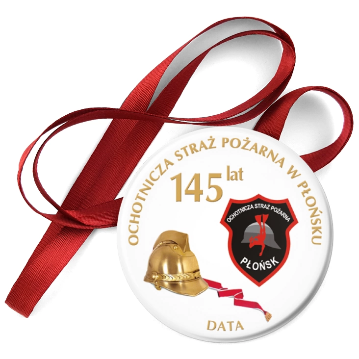 przypinka medal 145 lat OSP w Płońsku