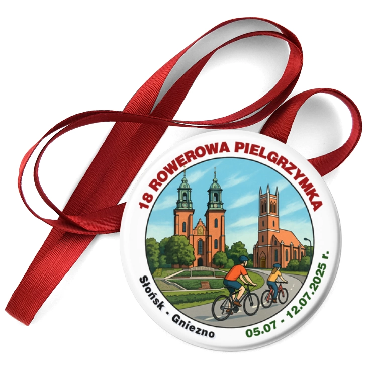 przypinka medal 18 Rowerowa Pielgrzymka Słońsk - Gniezno 2025