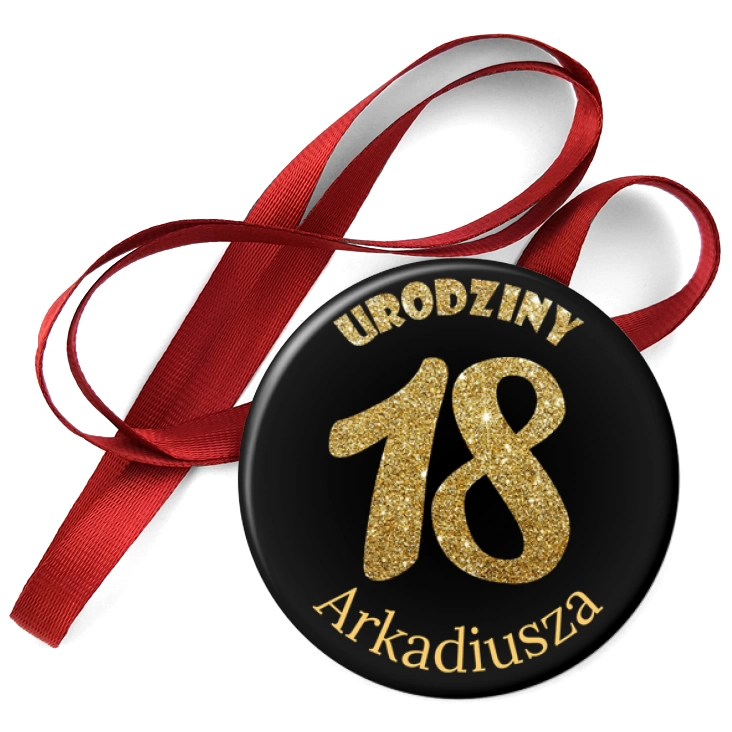 przypinka medal 18 urodziny z imieniem