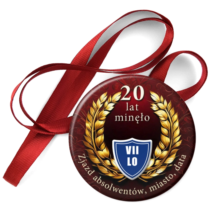 przypinka medal 20 lat minęło zjazd absolwentów