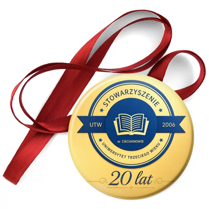 przypinka medal 20 lat UTW Ciechanów