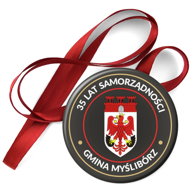 przypinka medal 35 lat samorządności Gminy Myślibórz