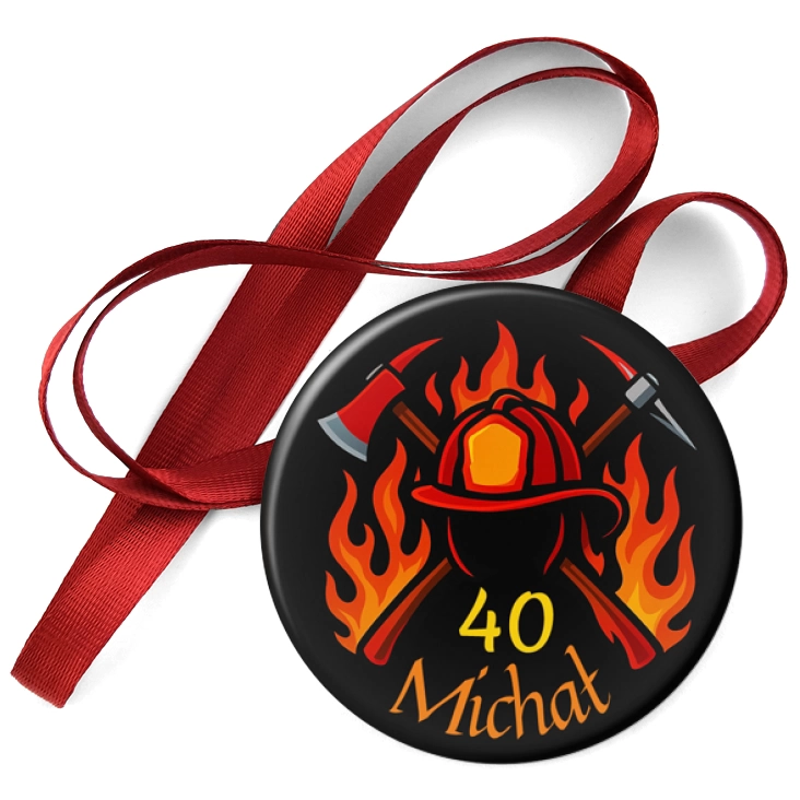 przypinka medal 40 urodziny strażaka