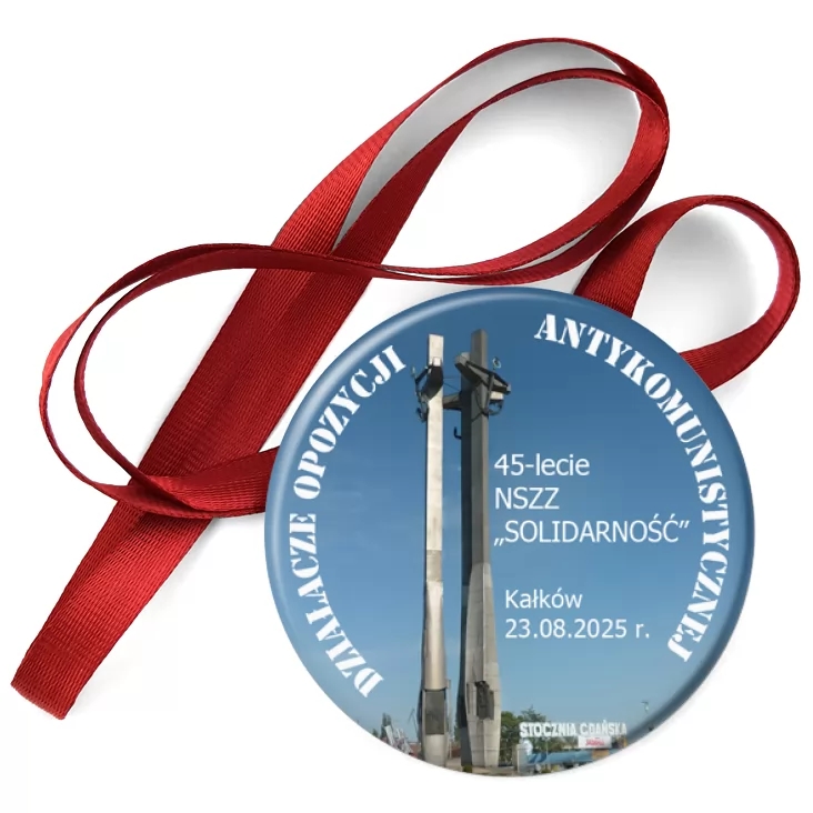 przypinka medal 45-lecie NSZZ Solidarność Kałków