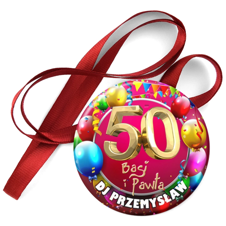 przypinka medal 50 urodziny Basi i Pawła