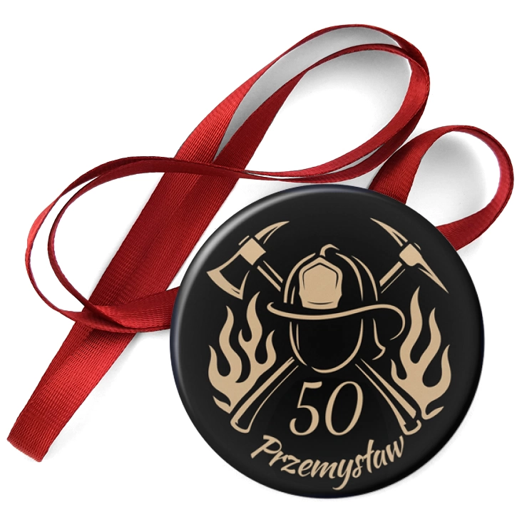 przypinka medal 50 urodziny strażaka