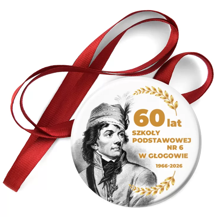 przypinka medal 60 lat SP nr 6 w Głogowie