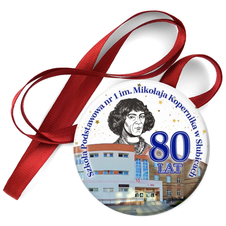 przypinka medal 80-le SP nr 1 w Słubicach