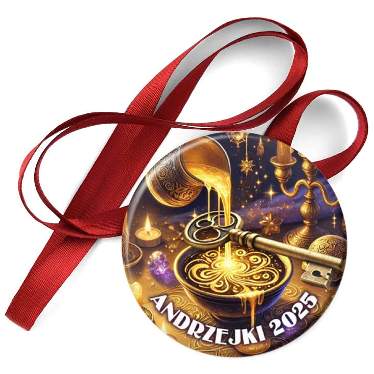 przypinka medal Andrzejki lanie woskiem