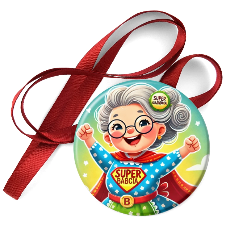 przypinka medal Babcia superbohaterka