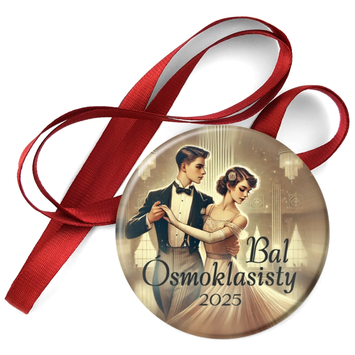 przypinka medal Bal ósmoklasisty w stylu retro