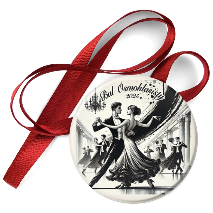 przypinka medal Bal Ósmoklasisty z czarnym kleksem