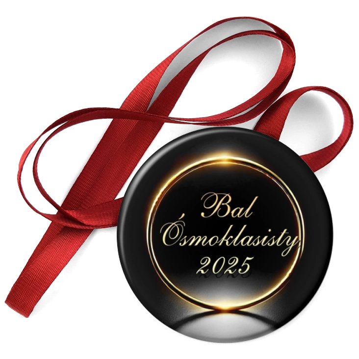przypinka medal Bal Ósmoklasisty złota obręcz