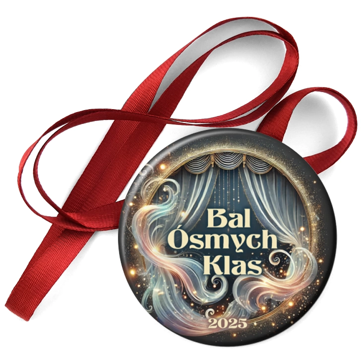 przypinka medal Bal ósmych klas z motywem falistym