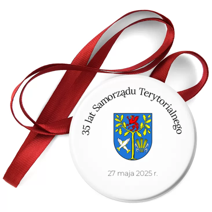 przypinka medal Białogard 35 lat Samorządu Terytorialnego