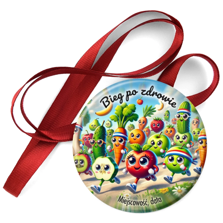 przypinka medal Bieg po zdrowie wegański