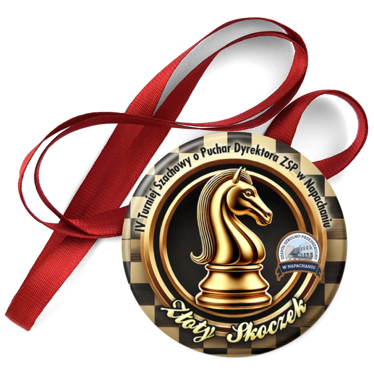 przypinka medal Czwarty Turniej Szachowy Złoty Skoczek 2025