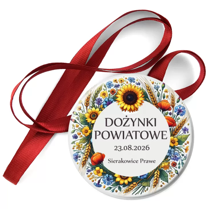 przypinka medal Dożynki Powiatowe Sierakowice Prawe 2026