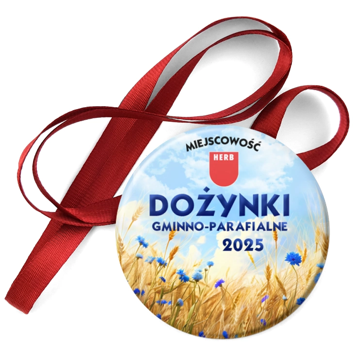 przypinka medal Dożynki zboże i chabry