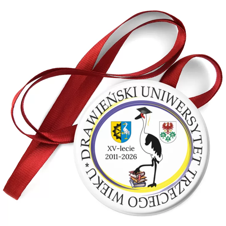 przypinka medal Drawieński Uniwersytet Trzeciego Wieku XV-lecie