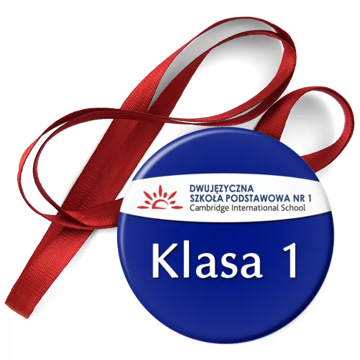 przypinka medal Dwujęzyczna Szkoła Ponstawowa nr 1 - klasa 1