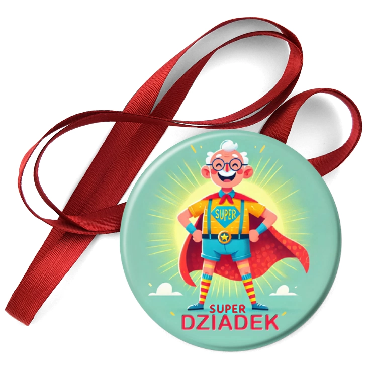 przypinka medal Dziadek superbohater