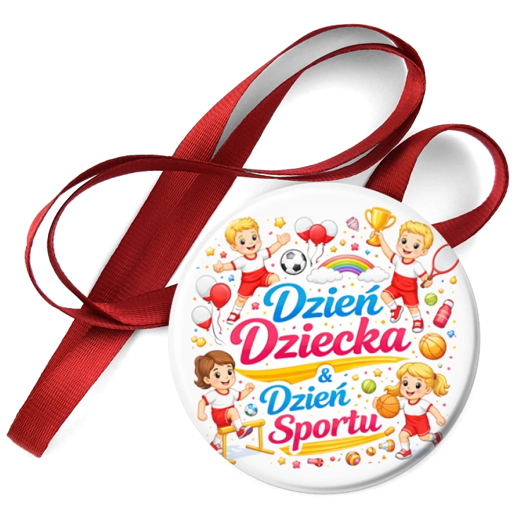 przypinka medal Dzień Dziecka i Dzień Sportu