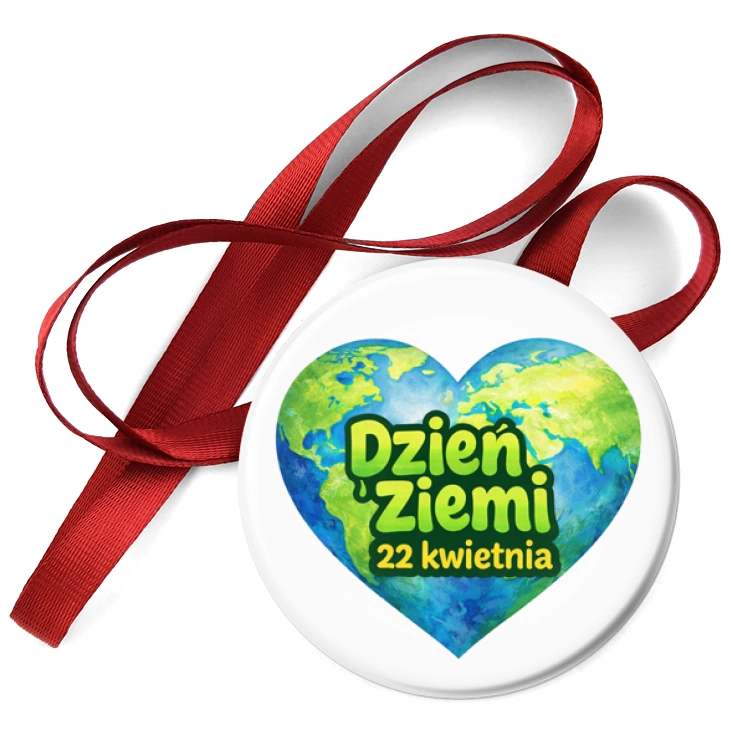 przypinka medal Dzień Ziemi - globa jak serce