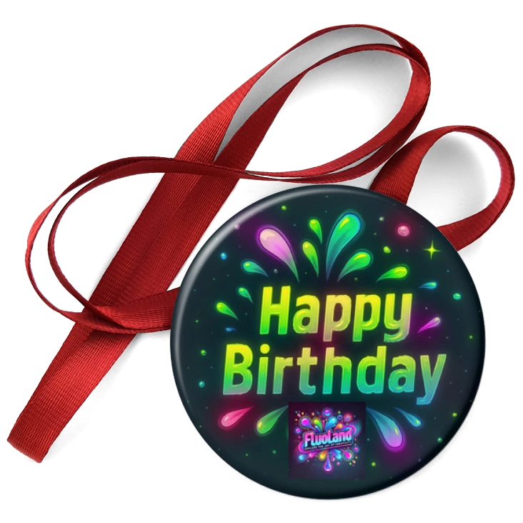 przypinka medal Fluoland Happy Birthday urodziny