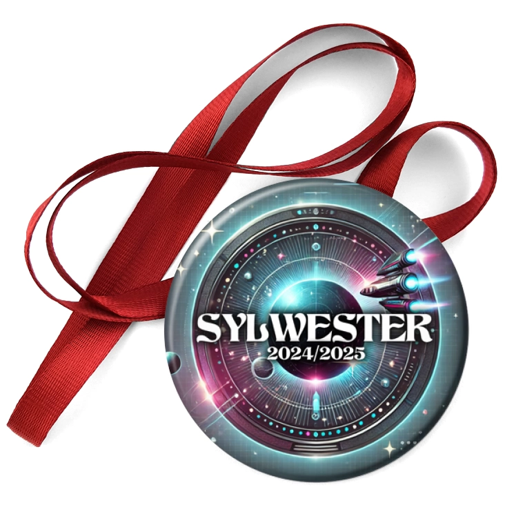 przypinka medal Impreza sylwestrowa w stylu science-fiction