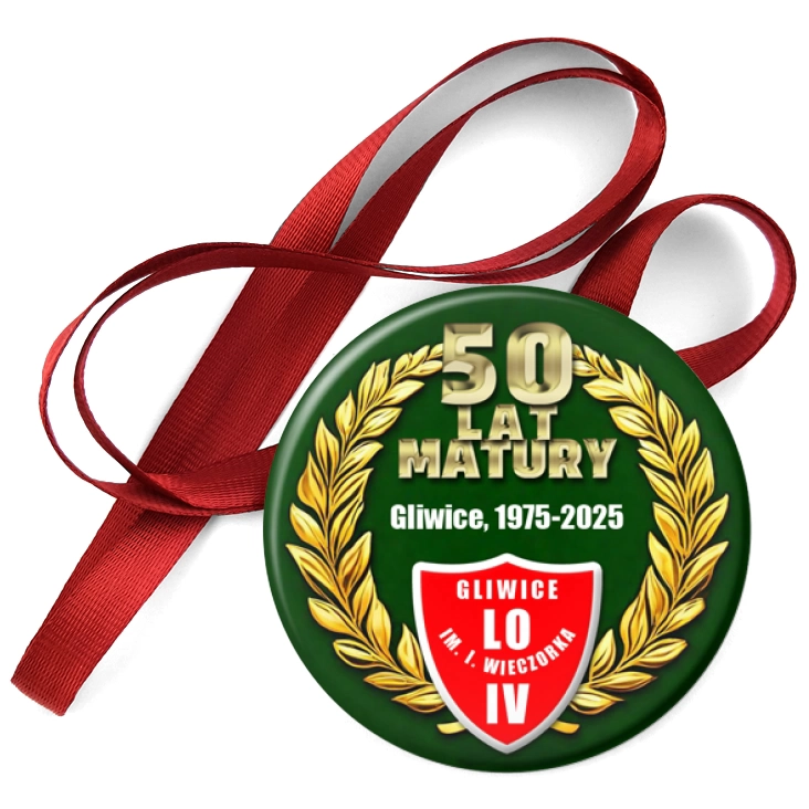 przypinka medal IV LO Gliwice spotkanie po 50 latach