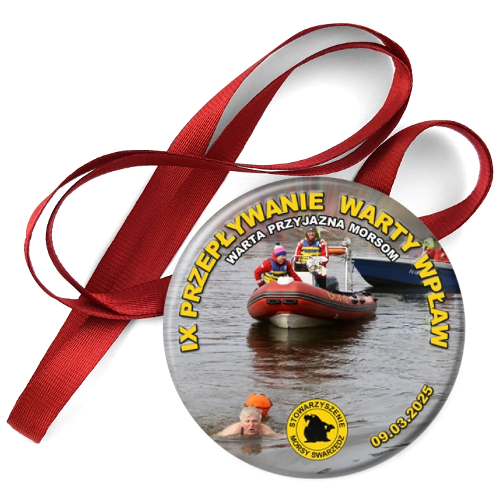 przypinka medal IX Przepływanie Warty Wpław