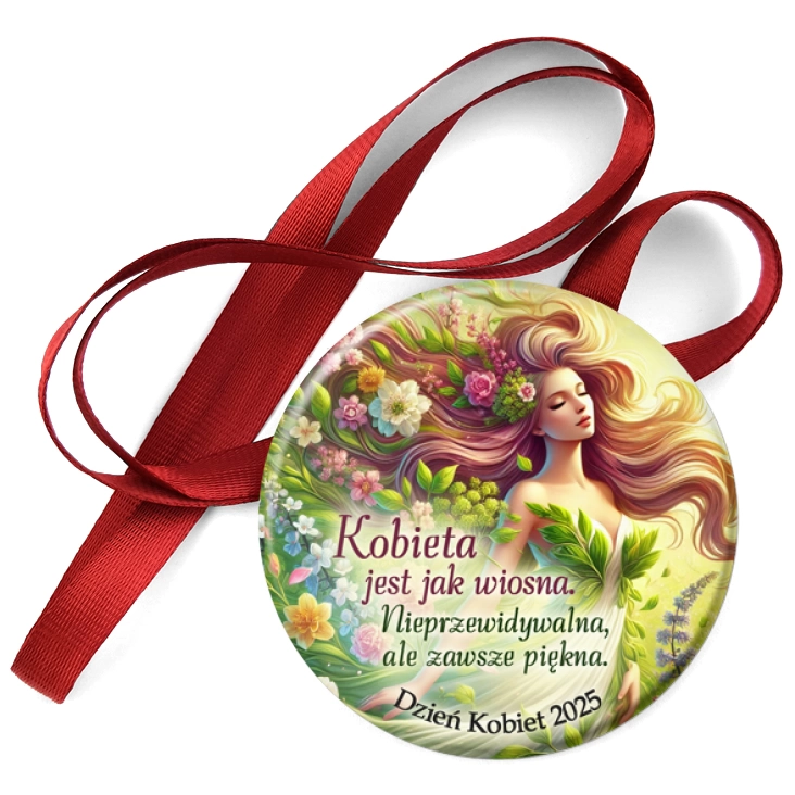 przypinka medal Kobieta jest jak wiosna