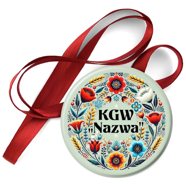 przypinka medal Koło Gospodyń Wiejskich w stylu kociewskim